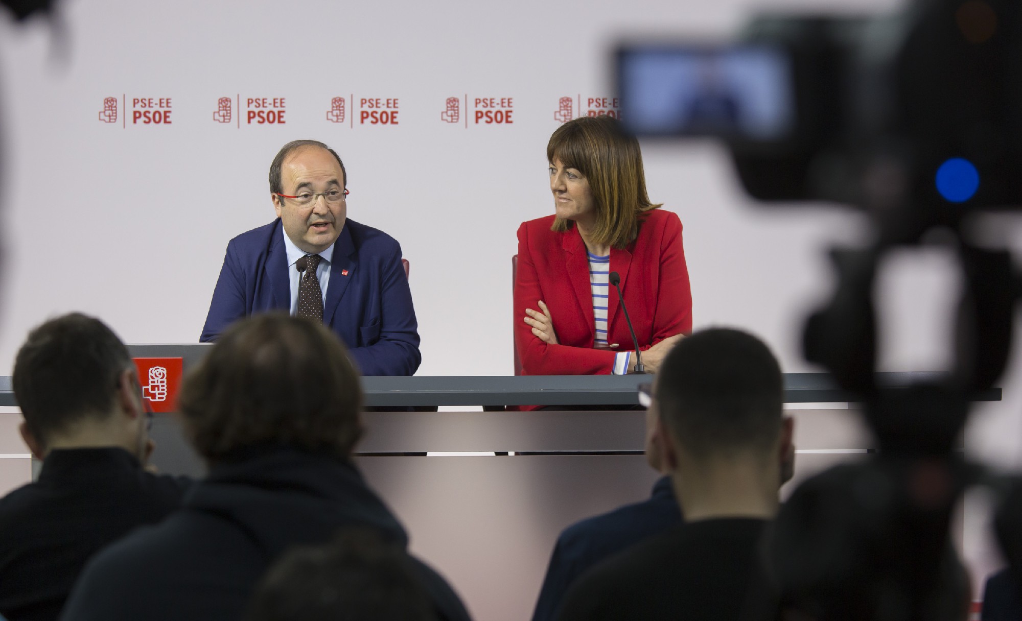 Rueda de prensa de Miquel Iceta e Idoia Mendia | Foto: Socialistas Vascos