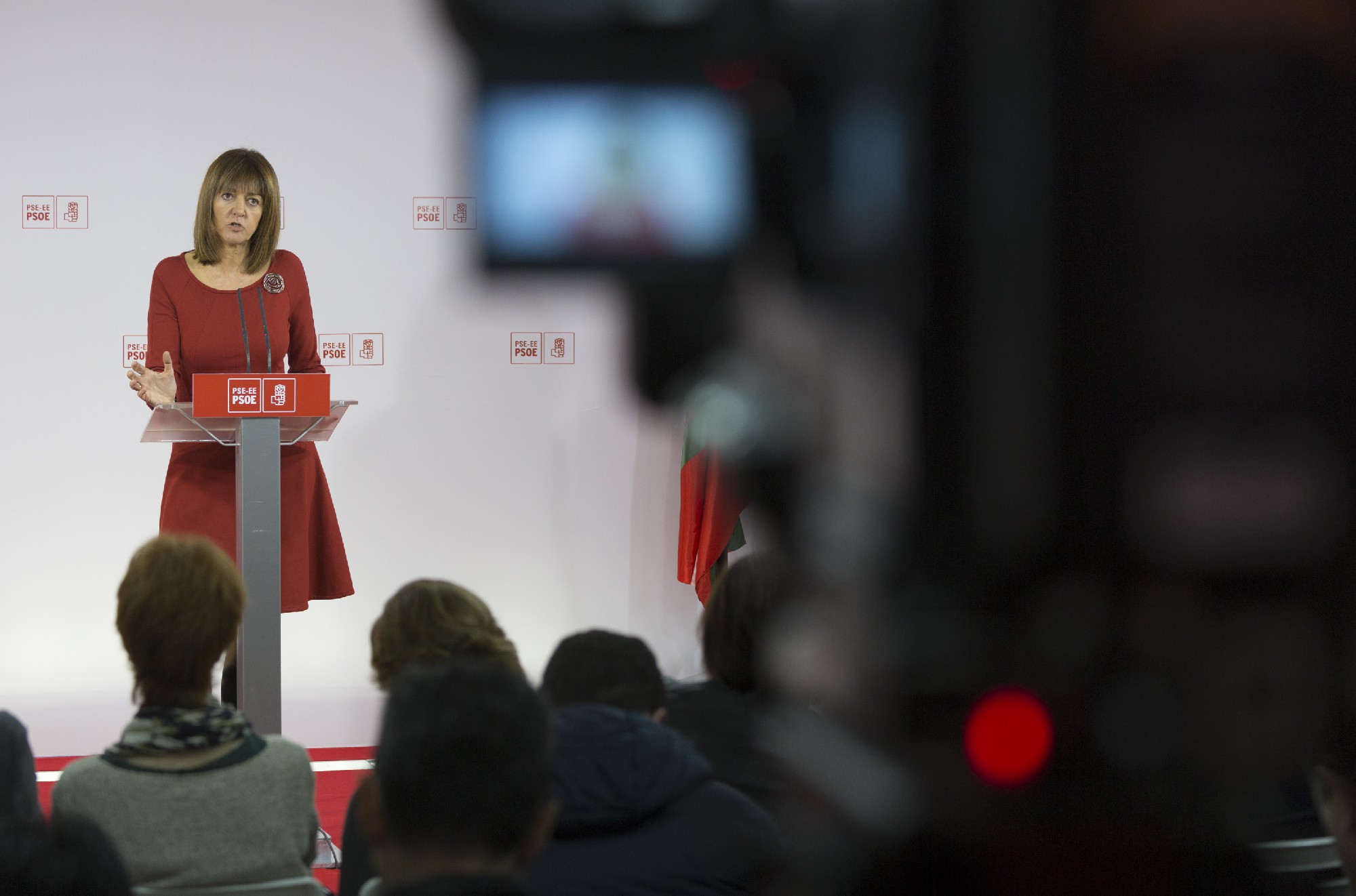 Rueda de prensa de Idoia Mendia para hacer balance del año Foto | Socialistas Vascos