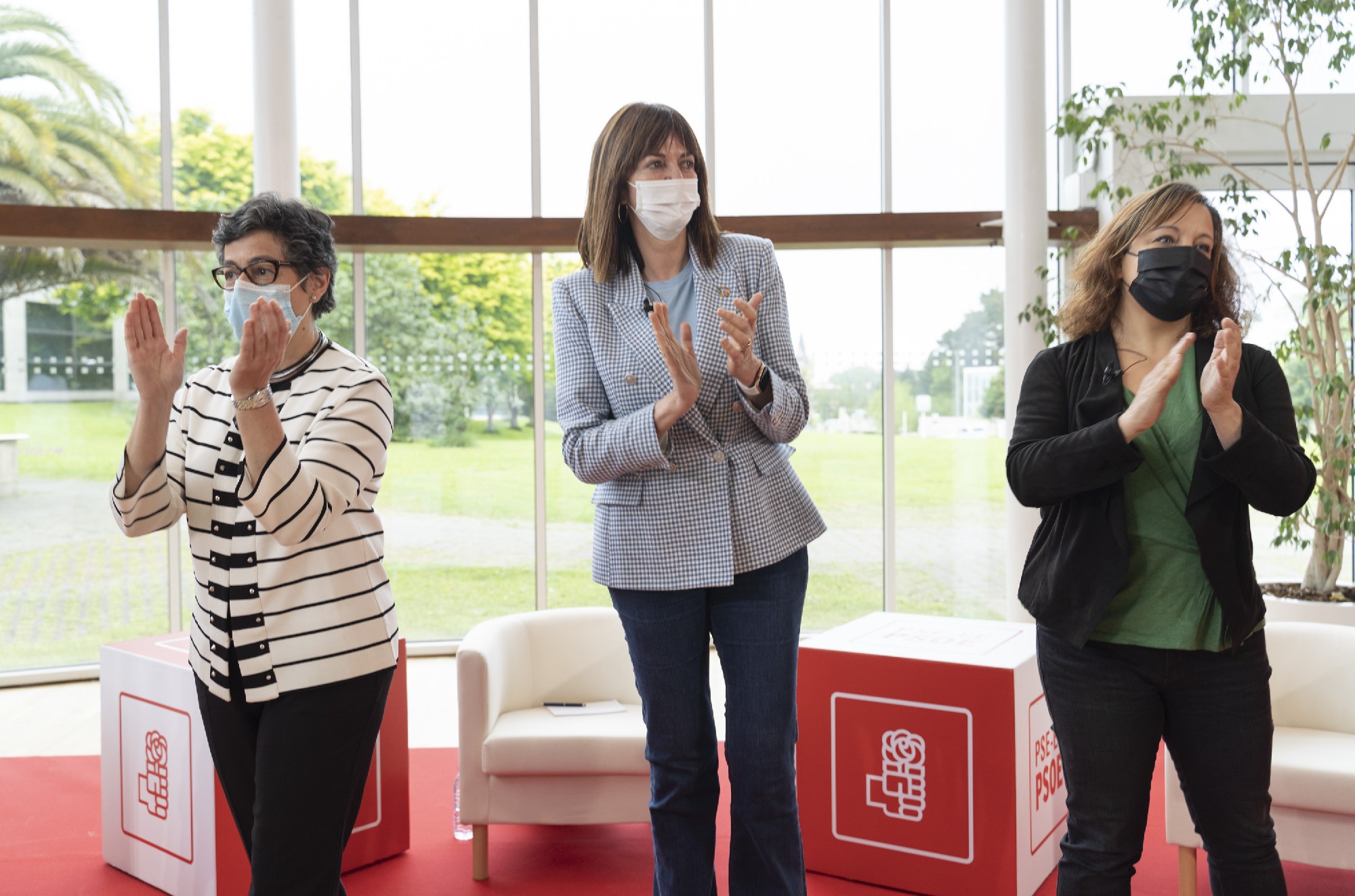 Arancha González Laya, Idoia Mendia e Iratxe García | Foto: Socialistas Vascos