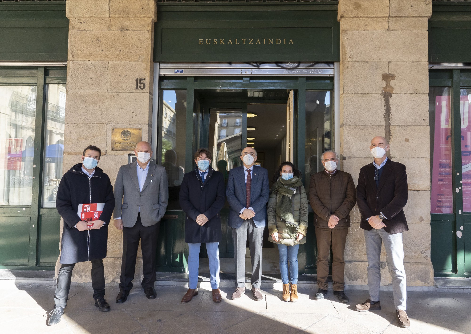 Eneko Andueza, Nora Abete y Pau Blasi visitan Euskaltzaindia | Foto: Socialistas Vascos