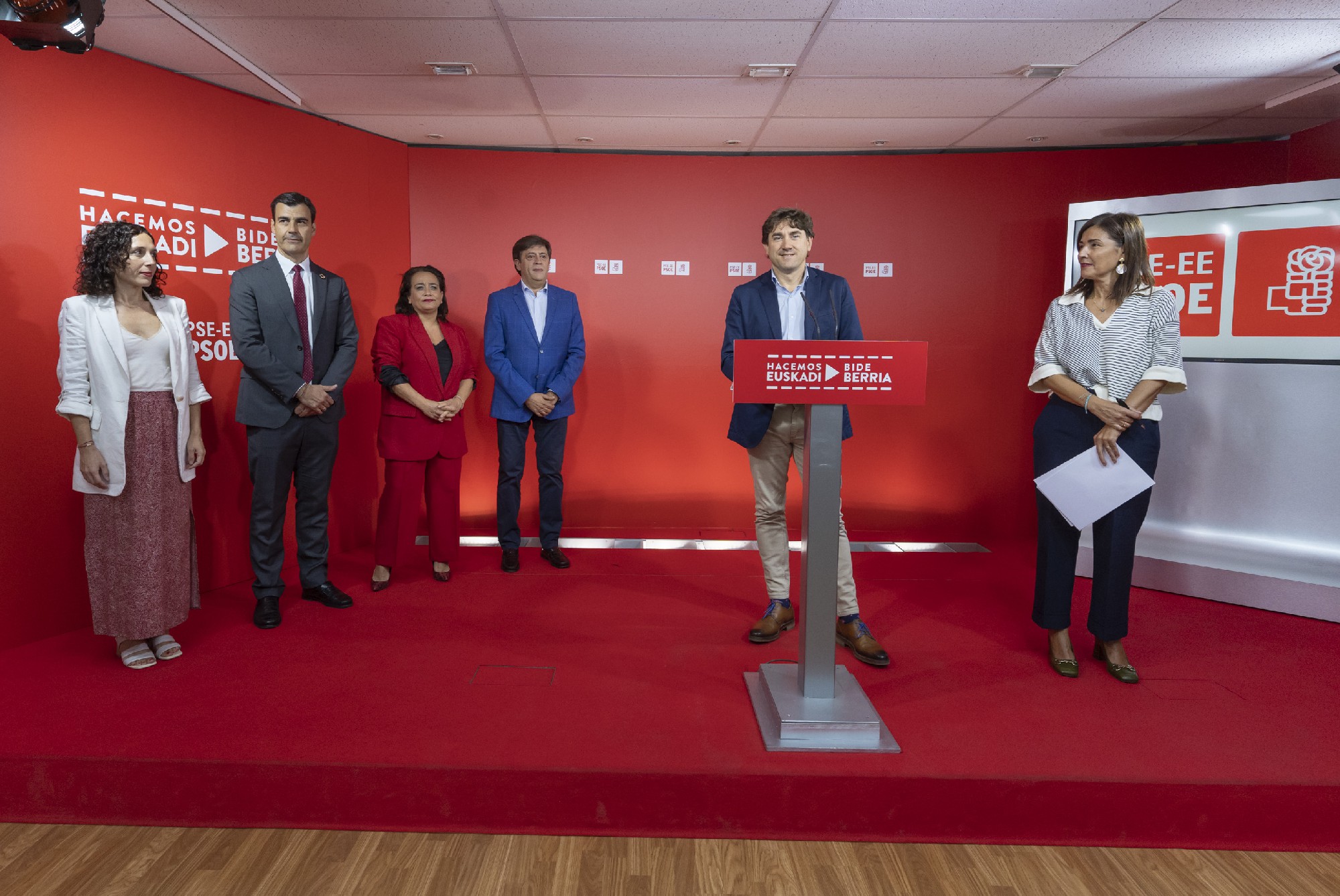 Rueda de prensa de Eneko Andueza y Begoña Gil | Fotografía: Socialistas Vascos