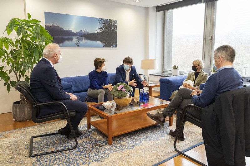 Reunión entre CEBEK-Confederación Empresarial de Bizkaia y PSE-EE | Foto: Socialistas Vascos