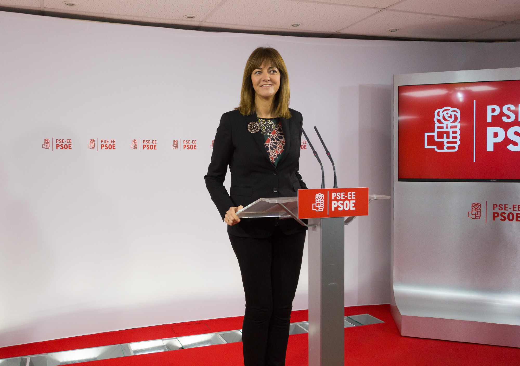 Idoia Mendiaren prentsaurrekoa  ARGAZKIA: Euskal Sozialistak