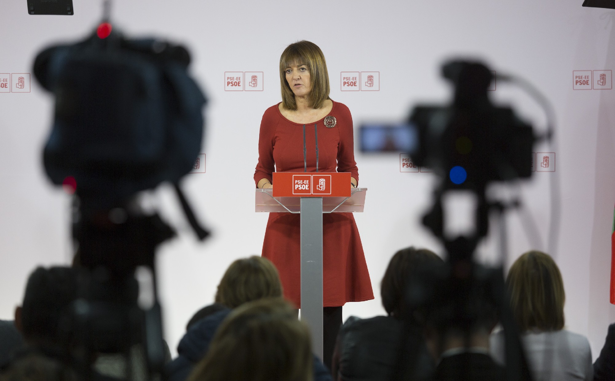 Idoia Mendia, durante la rueda de prensa en la que ha realizado el balance de 2017 | Foto: Socialistas Vascos.