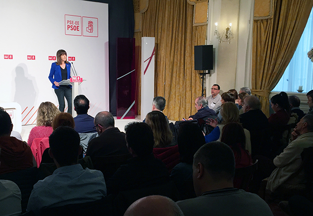 La Secretaria General de los Socialistas Vascos, Idoia Mendia, interviene ante el Comit&eacute; Nacional del PSE-EE | Foto: Socialistas Vascos.