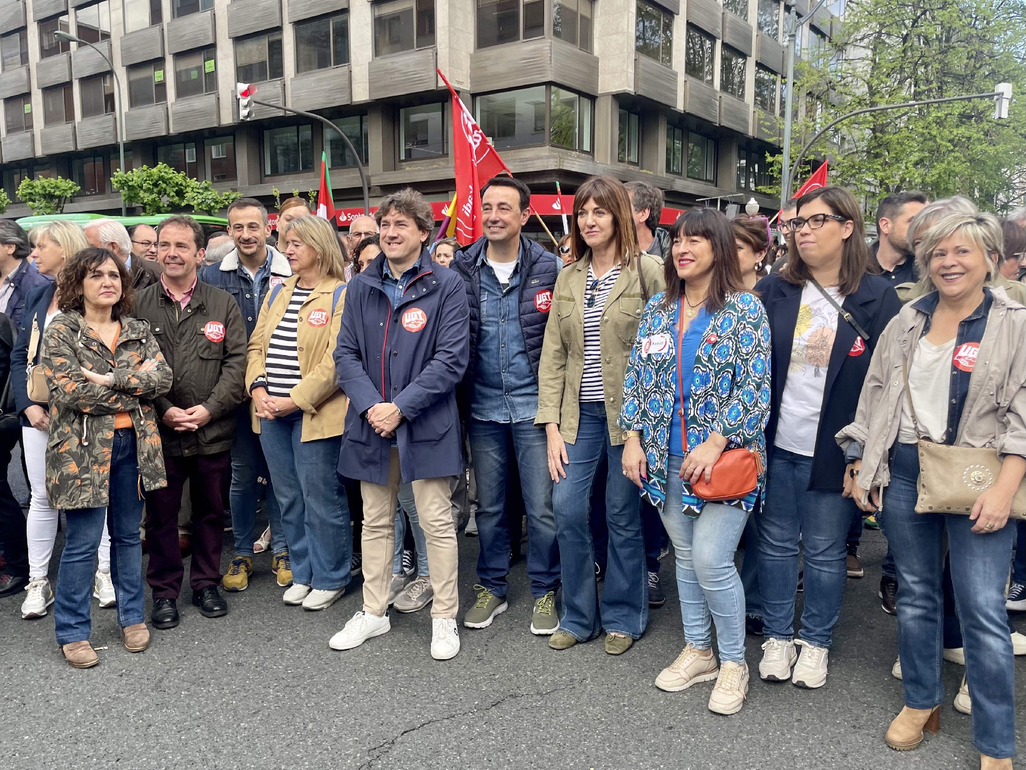 El Secretario General del PSE-EE, Eneko Andueza, ha encabeza una amplia representación del socialismo vasco en la manifestación que ha recorrido las calles de Bilbao con motivo del 1º de mayo | Foto: Socialistas Vascos