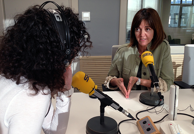 Idoia Mendia, durante la entrevista en La Ventana Euskadi de la Cadena SER | Foto: Socialistas Vascos.