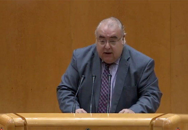 El senador socialista, Tontxu Rodr&iacute;guez, durante la intervenci&oacute;n en el pleno del Senado celerbado esta ma&ntilde;ana | Foto: PSOE Congreso