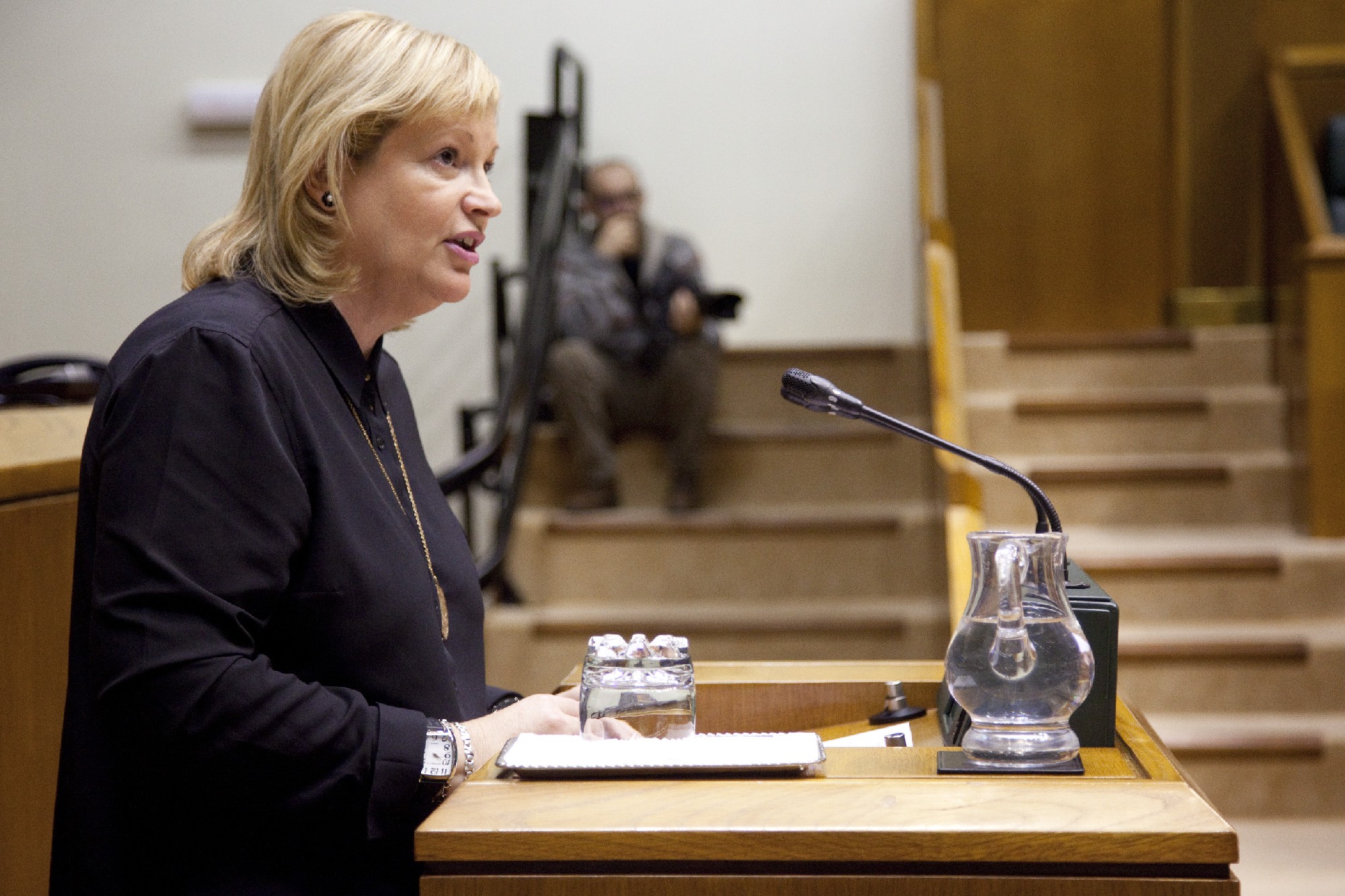 Susana Corcuera, durante su intervenci&oacute;n en el Pleno del Parlamento vasco | Foto: Parlamento Vasco